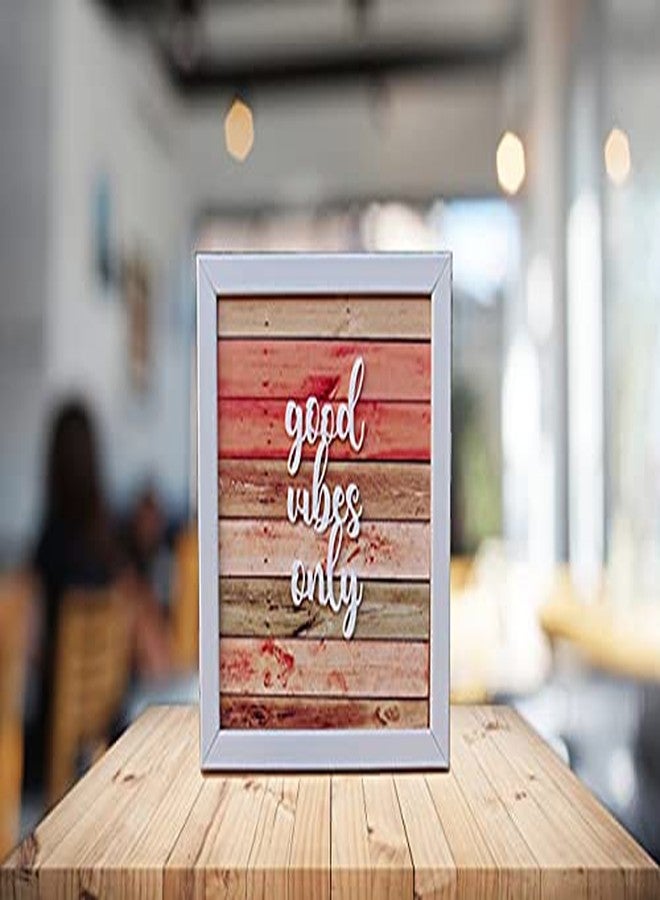 IMI Studios Wooden Good Vibes Only White Acrylic Colored Background Frame for Wall Hangings or Table Decor - Image 3